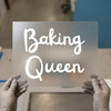 Baking Queen | DTF Transfer Ready to Press | Script Font Heat Transfer