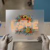 Floral Paw Print LOVE | DTF Transfer Ready to Press | Retro Pet Lover Heat Transfer