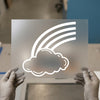 Cloud Rainbow | DTF Transfer Ready to Press | Outline Style Heat Transfer