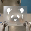 Minimalist Panda Face | DTF Transfer Ready to Press | Simple Animal Heat Transfer
