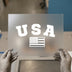 USA Flag & Text | DTF Transfer Ready to Press | Patriotic Heat Transfer