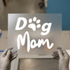 Dog Mom Paw Print | DTF Transfer Ready to Press | Script Style Heat Transfer