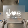 Peace Love Nightmare | DTF Transfer Ready to Press | Spooky Skeleton Heat Transfer