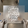 Cooking with Love | DTF Transfer Ready to Press | Script Lettering Heat Transfer