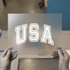 USA Arch Block Letter | DTF Transfer Ready to Press | Collegiate Heat Transfer