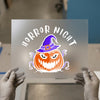 Horror Night Witch Pumpkin | DTF Transfer Ready to Press | Spooky Halloween Heat Transfer