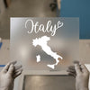 Italy Map Heart Love | DTF Transfer Ready to Press | Script Style Heat Transfer
