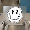 Distorted Dripping Smiley Face | DTF Transfer Ready to Press | Grunge Heat Transfer