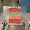 Merry Mini DTF Transfer Ready to Press | Retro Holiday Heat Transfer