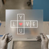 Love You Crossword Heart | DTF Transfer Ready to Press | Minimalist Heat Transfer