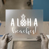 Aloha Beaches Pineapple | DTF Transfer Ready to Press | Tropical Hawaiian Heat Transfer
