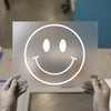 Classic White Smiley Face | DTF Transfer Ready to Press | Retro Style Heat Transfer