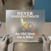 Old Man on Bike | DTF Transfer Ready to Press | Humorous Biker Heat Transfer