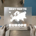 Europe Map Outline | DTF Transfer Ready to Press | Travel Enthusiast Heat Transfer