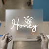 Honey Bee Script | DTF Transfer Ready to Press | Cute Doodle Heat Transfer