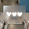 Three White Hearts | DTF Transfer Ready to Press | Minimalist Love Heat Transfer