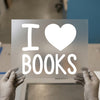 I Love Books | DTF Transfer Ready to Press | Literary Heart Heat Transfer