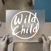 Wild Child Script Lettering | DTF Transfer Ready to Press | Kids Boho Heat Transfer