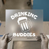 Drinking Buddies Beer Mug | DTF Transfer Ready to Press | Sketch Style Heat Transfer