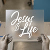 Jesus Is Life | DTF Transfer Ready to Press | Script Faith Heat Transfer