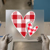 Valentine Hearts Gingham Plaid | DTF Transfer Ready to Press | Rustic Love Heat Transfer