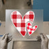 Valentine Hearts Gingham Plaid | DTF Transfer Ready to Press | Rustic Love Heat Transfer