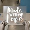 Made With Love | DTF Transfer Ready to Press | Script Heart Heat Transfer