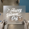 Happy Veterans Day | DTF Transfer Ready to Press | Patriotic Script Heat Transfer