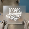 Happy Memorial Day | DTF Transfer Ready to Press | Patriotic Script Heat Transfer