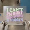 I Can't I'm Busy Growing a Human | DTF Transfer Ready to Press | Retro Pregnancy Heat Transfer