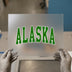 Alaska Arched Text | DTF Transfer Ready to Press | Collegiate Style Heat Transfer
