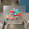 Easter Bunny Scooter | DTF Transfer Ready to Press | Cartoon Heat Transfer