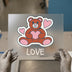 Valentine's Bear Love | DTF Transfer Ready to Press | Cartoon Heat Transfer