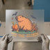 Autumn Capybara 'Tis The Season | DTF Transfer Ready to Press | Fall & Halloween Heat Transfer
