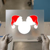 Christmas Mouse Ears Santa Hat | DTF Transfer Ready to Press | Festive Holiday Heat Transfer