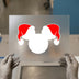 Christmas Mouse Ears Santa Hat | DTF Transfer Ready to Press | Festive Holiday Heat Transfer