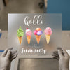 Hello Summer Ice Cream | DTF Transfer Ready to Press | Watercolor Summer Heat Transfer