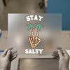 Stay Salty Skeleton Peace Sign | DTF Transfer Ready to Press | Retro Tropical Heat Transfer