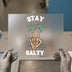 Stay Salty Skeleton Peace Sign | DTF Transfer Ready to Press | Retro Tropical Heat Transfer