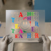 Retro Rainbow Teacher | DTF Transfer Ready to Press | Groovy Heat Transfer