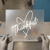 Thankful Script with Heart | DTF Transfer Ready to Press | Calligraphy Heat Transfer