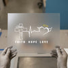 Faith Hope Love DTF Transfer Ready to Press | Christian Heartbeat Heat Transfer