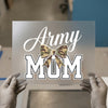 Army Mom Camo Bow | DTF Transfer Ready to Press | Patriotic Heat Transfer