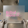 Blessed Mama Hearts | DTF Transfer Ready to Press | Script Heat Transfer