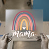 Boho Mama Rainbow Heart | DTF Transfer Ready to Press | Cute Heat Transfer