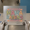 Praying Mama Raising Warriors | DTF Transfer Ready to Press | Retro Floral Heat Transfer