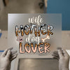 Wife Mother Dog Lover Leopard Print | DTF Transfer Ready to Press | Pet Mama Heat Transfer