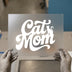 Cat Mom Script with Cat Silhouette | DTF Transfer Ready to Press | Retro Style Heat Transfer