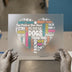 Heart Filled with Dog Words | DTF Transfer Ready to Press | Playful Pet Heat Transfer