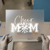 Cheer Mom with Pom Pom | DTF Transfer Ready to Press | Sports Fan Heat Transfer